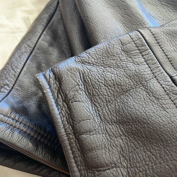 NWT Kenneth Cole Reversible Brown Leather Jacket with Fleece Inside- Medium - Picture 11 of 16